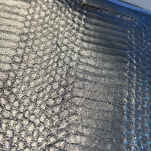 Victoria’s Secret Silver Metallic Faux Snakeskin Purse with Chain - Picture 9 of 9